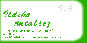 ildiko antalicz business card