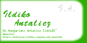 ildiko antalicz business card